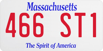 MA license plate 466ST1