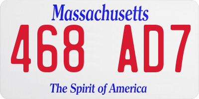 MA license plate 468AD7