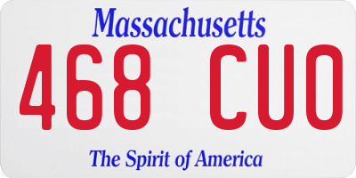 MA license plate 468CU0
