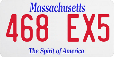 MA license plate 468EX5