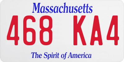 MA license plate 468KA4