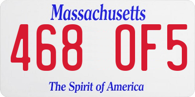 MA license plate 468OF5