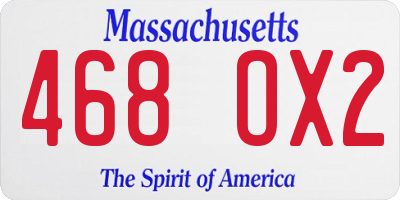 MA license plate 468OX2