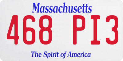 MA license plate 468PI3