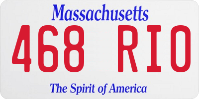 MA license plate 468RI0