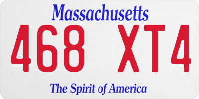 MA license plate 468XT4