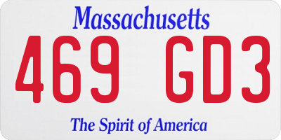 MA license plate 469GD3