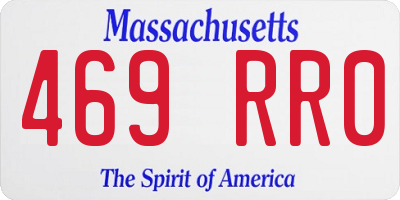 MA license plate 469RR0