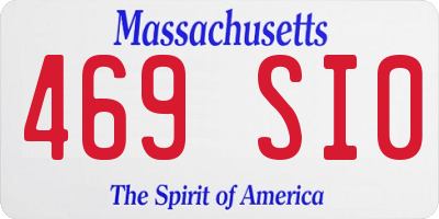 MA license plate 469SI0