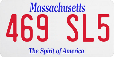 MA license plate 469SL5