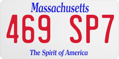 MA license plate 469SP7