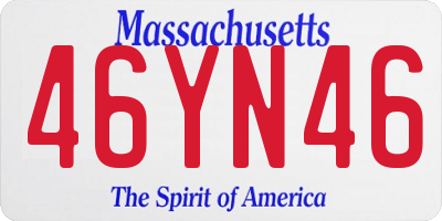 MA license plate 46YN46