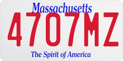 MA license plate 4707MZ