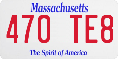 MA license plate 470TE8