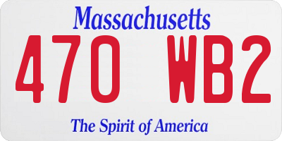 MA license plate 470WB2