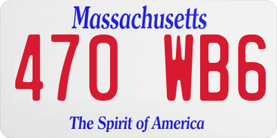 MA license plate 470WB6