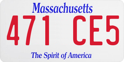MA license plate 471CE5