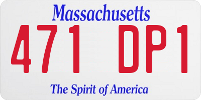 MA license plate 471DP1
