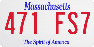 MA license plate 471FS7