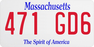 MA license plate 471GD6