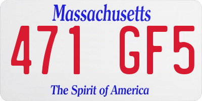 MA license plate 471GF5
