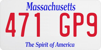 MA license plate 471GP9