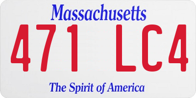 MA license plate 471LC4
