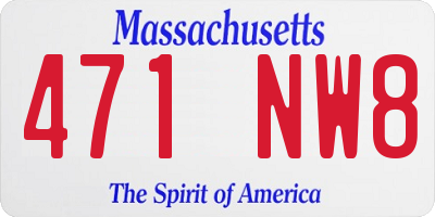 MA license plate 471NW8