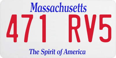 MA license plate 471RV5
