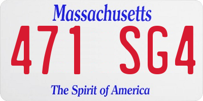 MA license plate 471SG4