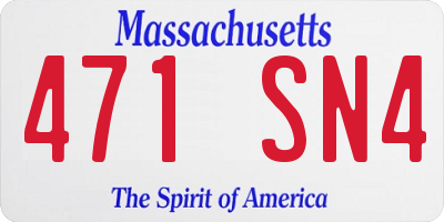 MA license plate 471SN4