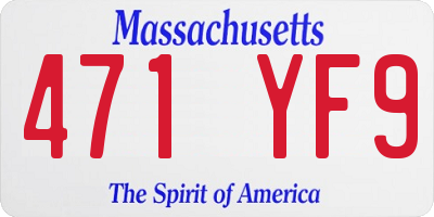MA license plate 471YF9