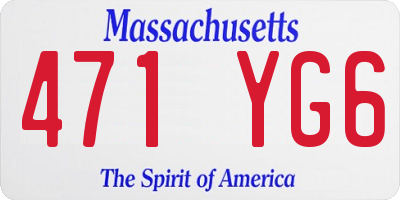 MA license plate 471YG6
