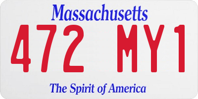 MA license plate 472MY1