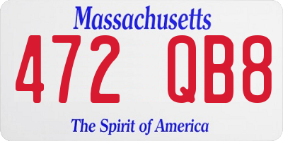 MA license plate 472QB8
