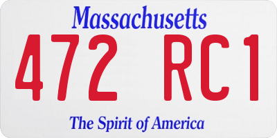 MA license plate 472RC1