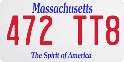 MA license plate 472TT8