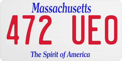 MA license plate 472UE0