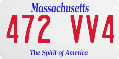 MA license plate 472VV4