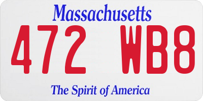 MA license plate 472WB8