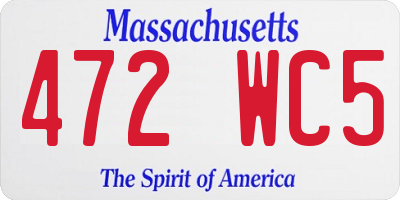 MA license plate 472WC5
