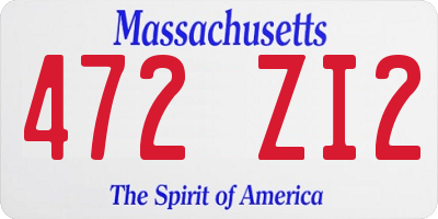 MA license plate 472ZI2