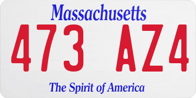 MA license plate 473AZ4