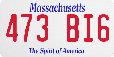 MA license plate 473BI6