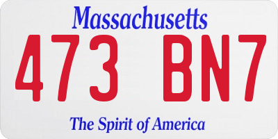 MA license plate 473BN7
