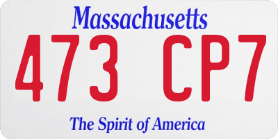MA license plate 473CP7
