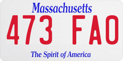 MA license plate 473FA0