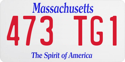 MA license plate 473TG1