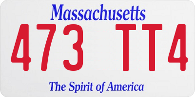 MA license plate 473TT4