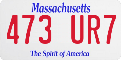 MA license plate 473UR7